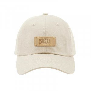 NCU皮革標老帽_象牙白