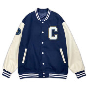 NCU經典款美式棒球外套_ 深藍