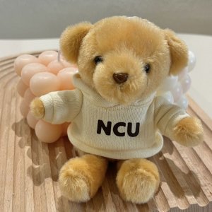 NCU帽T小熊掛飾鑰匙圈_奶油米