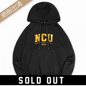 NCU經典款燙金版落肩帽T_黑(已完售)