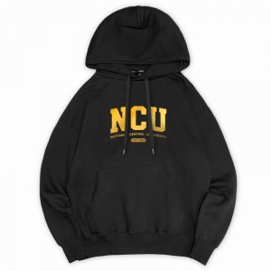 【少量現貨】NCU經典款燙金版落肩帽T_黑