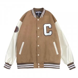 NCU經典款美式棒球外套_ 松果棕