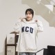 NCU立體毛巾繡落肩帽T_麻花白 NCU立體毛巾繡落肩帽T_麻花白