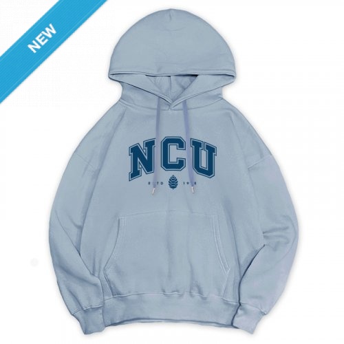 【預購至11/11，11/30陸續出貨】NCU 冬日輕甜系落肩帽T_冰霜藍