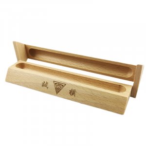 【中央敦煌書局獨賣】NCU多功能三角實木收納盒(原木)-可加購鋼珠筆成禮盒