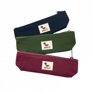 【松果掉了】NCU簡約生活布標船型帆布筆袋_丈青/墨綠/酒紅